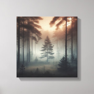 Paisaje de bosque brumoso Arte de pared, Naturalez