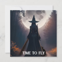 Paisaje de Bruja de Otoño con Gato Negro bajo Luna