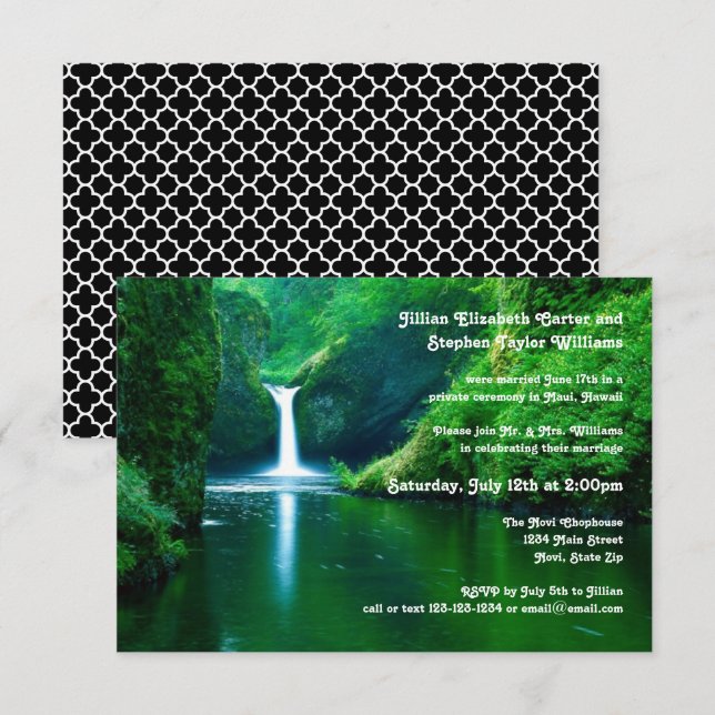 Paisaje de cascada Foto -3x5Boda Invitación (Anverso / Reverso)