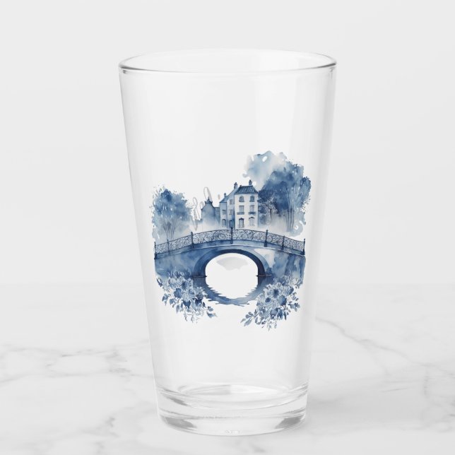 Paisaje de estilo Delft azul y blanco (Anverso)