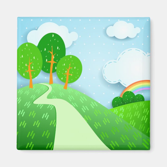 Paisaje de fantasía, imán (Frente)