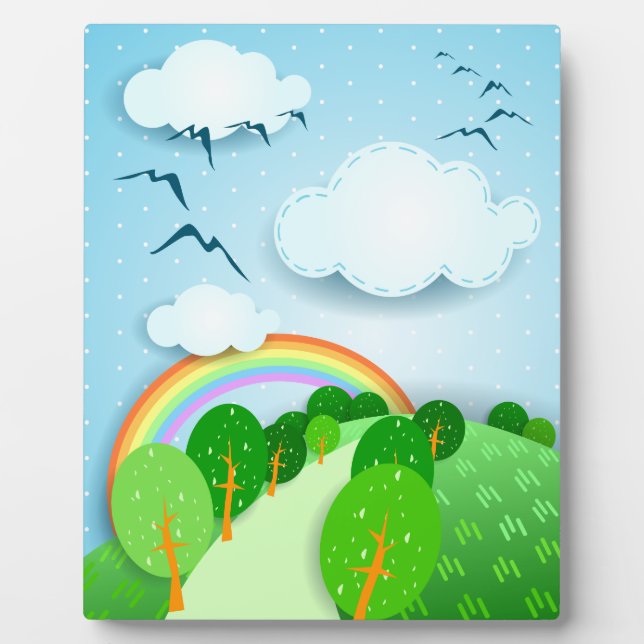 Paisaje de fantasía, placa (Frente)