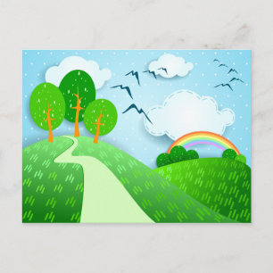 Paisaje de fantasía, postal