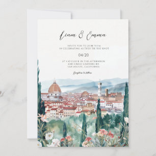 Paisaje de Florencia Italiana Invitación a la Boda