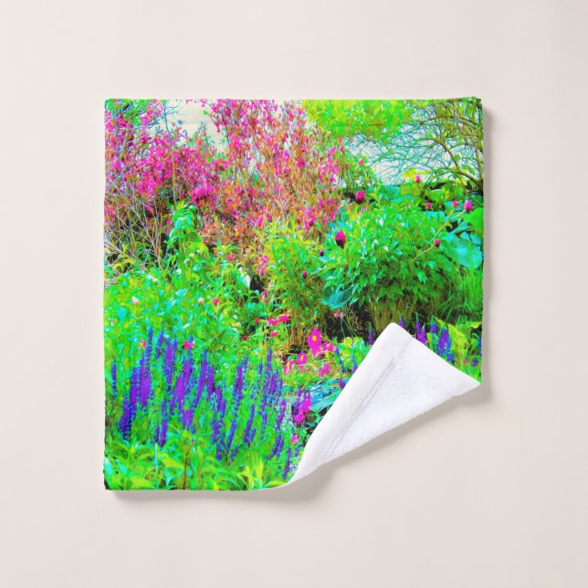 Paisaje de Green Spring Garden con peonies (Toallita)