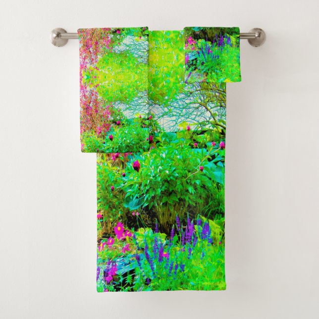 Paisaje de Green Spring Garden con peonies (In situ)