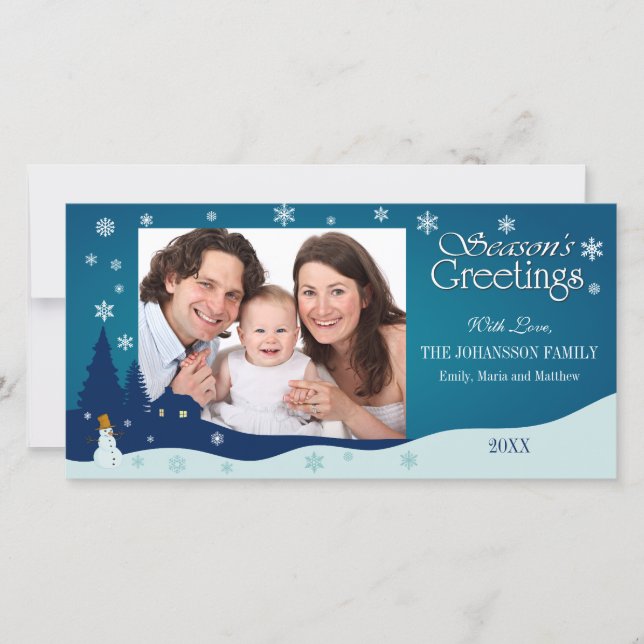 Paisaje de invierno de vacaciones con tarjetas de  (Anverso)