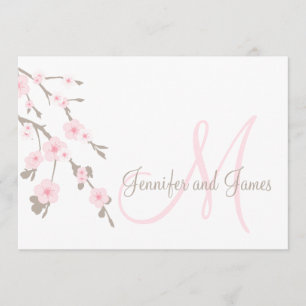 Paisaje de invitación a la boda del cerezo en flor