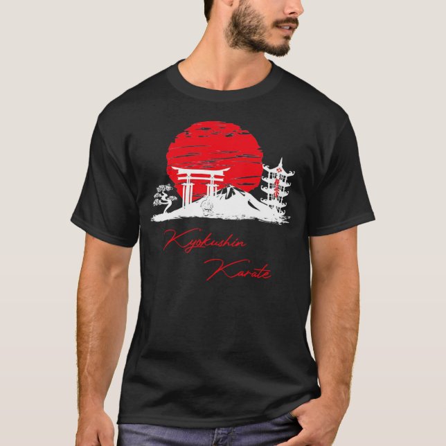 Paisaje de Kyokushin Karate por la camiseta de art (Anverso)