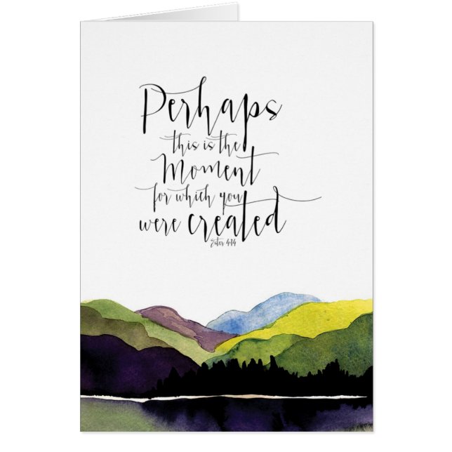 Paisaje de la acuarela con escritura bíblica (Frente)