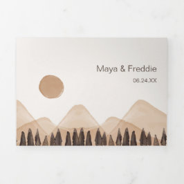 Paisaje de la invitación a la boda bilingüe todo e