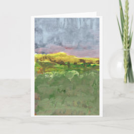 Paisaje de la montaña con la tarjeta de nota