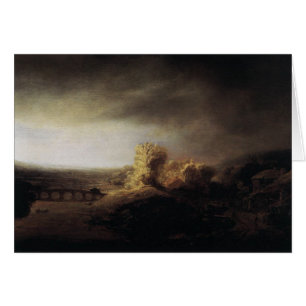 Paisaje de la pintura del arte de Rembrandt