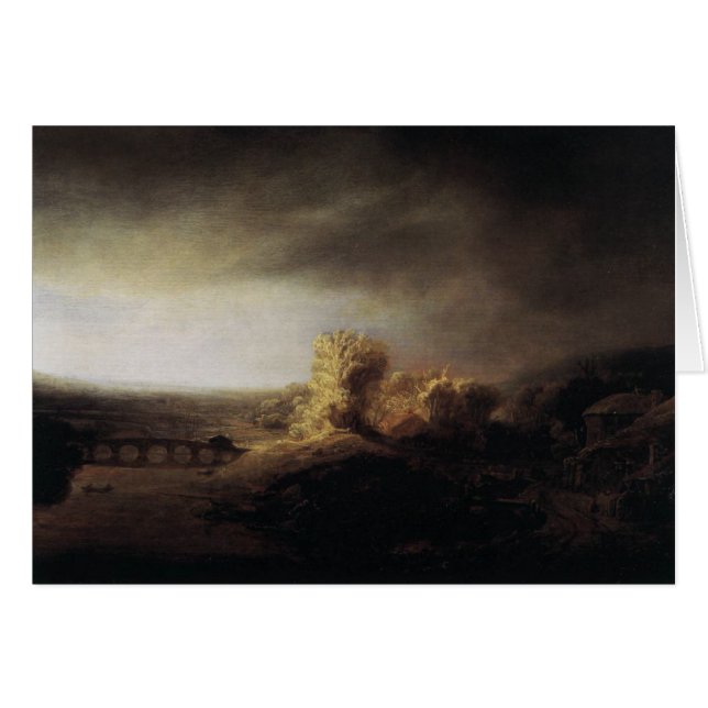 Paisaje de la pintura del arte de Rembrandt (Anverso (Horizontal))