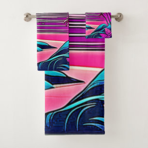 Paisaje de la playa de Neon Moon Rosa