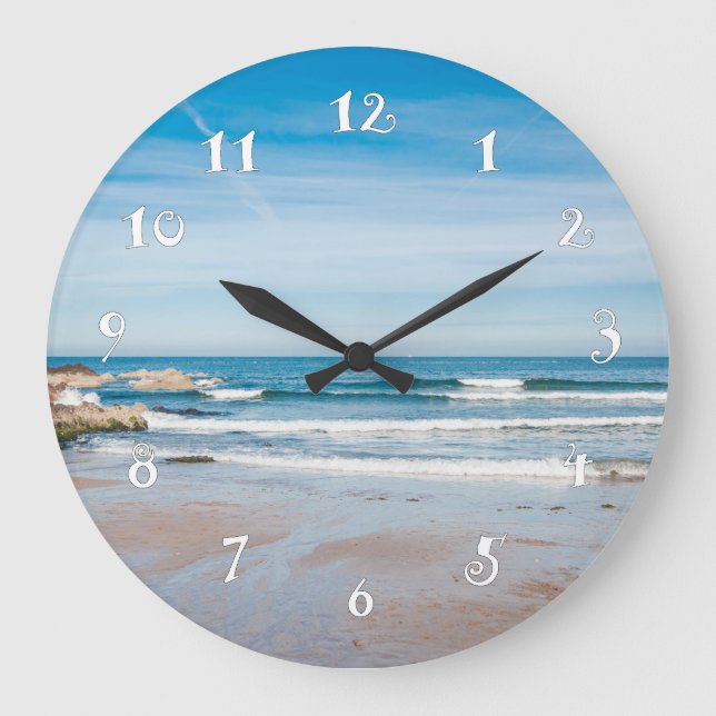 Paisaje de la playa, reloj de pared hermoso (Anverso)