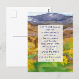 Paisaje de las montañas de la tarjeta de oración d