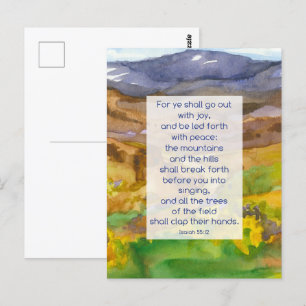 Paisaje de las montañas de la tarjeta de oración d