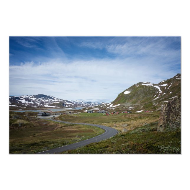 Paisaje de montaña en Noruega foto impresa (Frente)