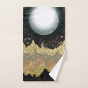 Paisaje de Montañas Doradas de Luna Mística Glam M
