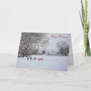 paisaje de nieve de perro en navidad
