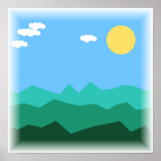 Paisaje de Plataforma de 8 Bits - Impresión de Art (Frente)