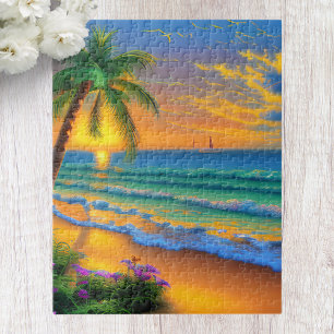 Paisaje de playa tropical Jigsaw Puzzle