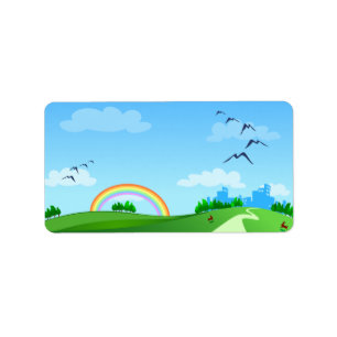 Paisaje de primavera, etiquetas