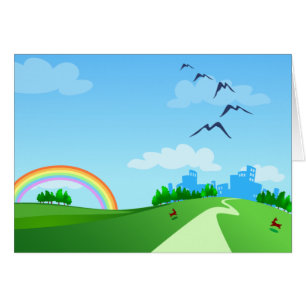 Paisaje de primavera, tarjeta