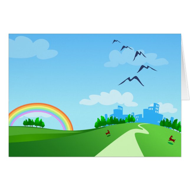 Paisaje de primavera, tarjeta (Anverso (Horizontal))