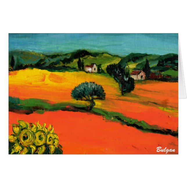 PAISAJE DE TOSCANA CON GIRASOLES (Anverso (Horizontal))