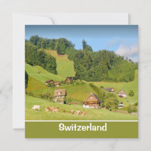 Paisaje de verano en tarjeta plana de Suiza