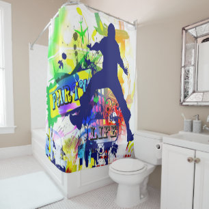 Paisaje De Vida fiesta Con Cortina De Ducha De Bai