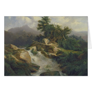 Paisaje del bosque con la cascada