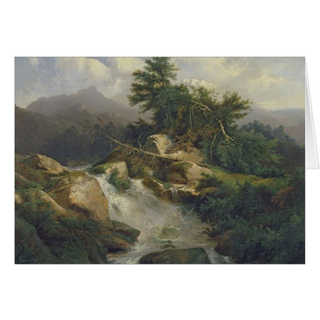 Paisaje del bosque con la cascada (Anverso (Horizontal))