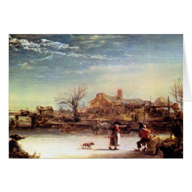 Paisaje del invierno de Rembrandt Harmenszoon van (Anverso (Horizontal))