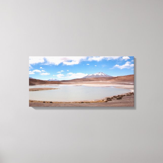 Paisaje del lago en el lienzo del Altiplano (Anverso)