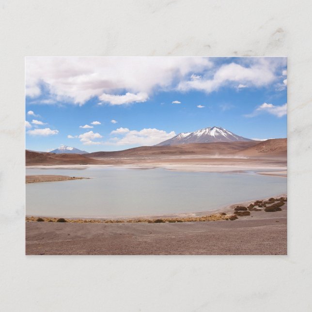 Paisaje del lago en la postal del Altiplano (Anverso)