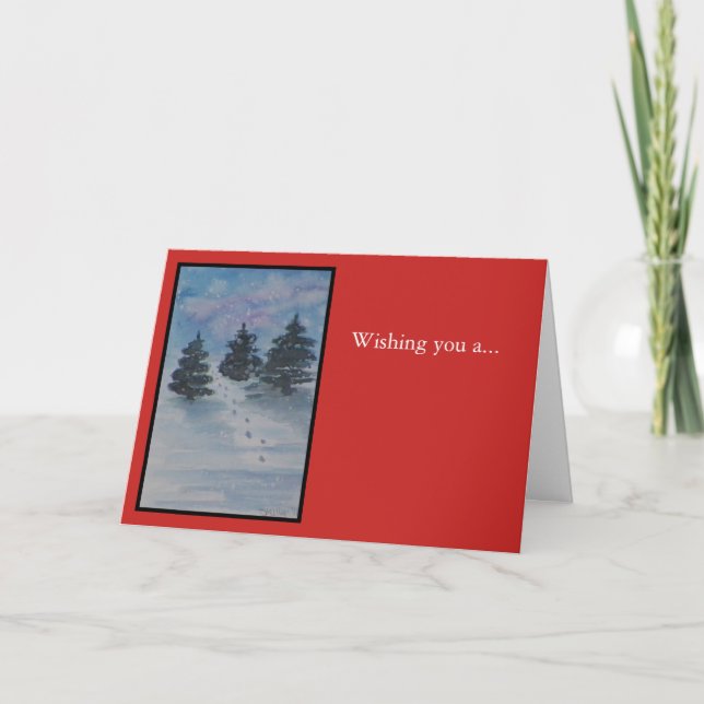 Paisaje del país navidad en rojo (Anverso)