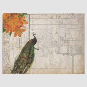 Paisaje del papel seda de Decoupage de las