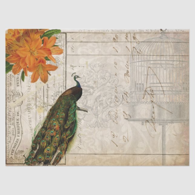 Paisaje del papel seda de Decoupage de las (Anverso)