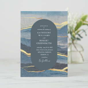 paisaje dorado acuarela Invitación a la boda