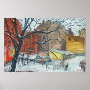 Paisaje en el patio de invierno Arte de pintura Pa