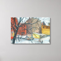 Paisaje en el patio de invierno Arte de pintura Pa