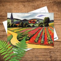 Paisaje en la tarjeta postal de agosto de Tegernse