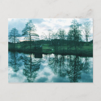 Paisaje en la tarjeta postal de Suecia