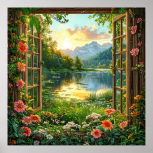 Paisaje Escénico Impresión de Ventana Falsa – Natu