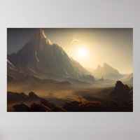 Paisaje espacial Poster de arte digital #030