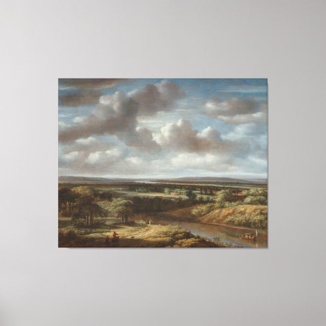 Paisaje fluvial, Philips Koninck, Prin de lienzo d (Anverso)