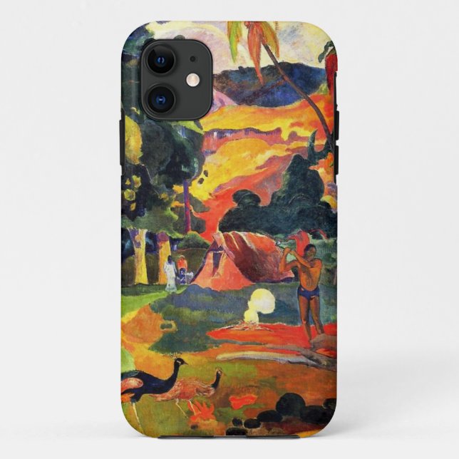 Paisaje Gauguin con Funda Peacocks iPhone 5 (Reverso)